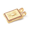 Brass Micro Pave Cubic Zirconia Pendants KK-U053-20G-02-2