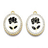 Rack Plating Alloy Enamel Pendants PALLOY-S132-337B-1