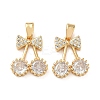 Brass Micro Pave Cubic Zirconia Pendants KK-Z136-72G-1