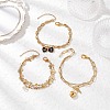 3Pcs 3 Styles 304 Stainless Steel Multi-layered Bracelets BJEW-JB12241-1