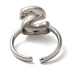 Initials Brass Open Cuff Ring for Women RJEW-N046-02S-P-3