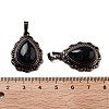 Natural Obsidian Teardrop Pendants G-K363-01R-19-3
