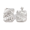 Non-Tarnish Hammered 304 Stainless Steel Stud Earring EJEW-Z049-05P-1