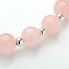Flat Round with I Love You Natural Gemstone Beaded Charm Bracelets BJEW-JB01846-03-3