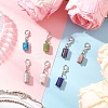 7Pcs Column Natural Rhodonite & Canadian Jade & Aquamarine & Amethyst & Apatite & Lapis Lazuli & Labradorite Pendant Decorations HJEW-JM03745-01-1