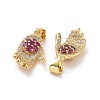 Brass Micro Pave Cubic Zirconia Pendants ZIRC-F134-30G-4