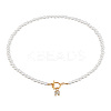 1Pc Brass Clear Cubic Zirconia Letter Pendant Necklaces NJEW-LP0001-32N-1