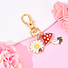 Flower & Mushroom Alloy Enamel Pendant Decorations HJEW-YW00055-05-1