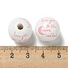 Printed Wood European Beads WOOD-G022-20H-3
