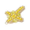 Glass Seed Beaded Cross Pendants PALLOY-MZ00826-05-4