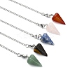 Cone Natural Gemstone Pointed Dowsing Pendulums HJEW-JM04866-2