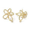 Brass Cubic Zirconia Stud Earring Findings LS-KK-B087-12G-2