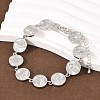 Flat Round with Virgin Mary Brass Link Chain for Women BJEW-K248-06B-P-2