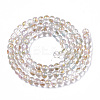 Transparent Spray Painted Glass Bead Strands GLAA-N035-03A-B07-2