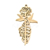Hollow 304 Stainless Steel Pendants STAS-Z183-01G-1