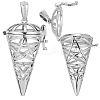 10Pcs Hollow Brass Cone Cage Pendants KK-SC0004-37-1