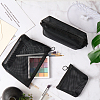 3Pcs 3 Styles Nylon Gauze Cosmetic Pouches with Zipper ABAG-CP0001-11-4