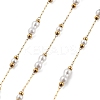 ABS Imitation Pearl & 304 Stainless Steel Beads Link Chains CHS-K021-07G-03-1