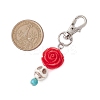 Skull Rose Resin & Synthetic Turquoise Pendant Decoration KEYC-JKC00824-3