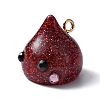 Resin Pendants RESI-WH0026-20B-2