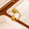 Irregular 304 Stainless Steel Cuff Open Rings for Women WG6B80C-02-2
