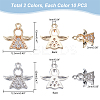   20Pcs 2 Colors Rack Plating Brass Micro Pave Clear Cubic Zirconia Charms KK-PH0009-43-2