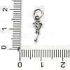 S925 Sterling Silver Heart Key Charms STER-K183-02A-AS-3