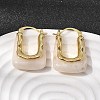 Brass Resin Hoop Earrings EJEW-P333-11B-G01-1