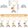 5Pcs 5 Colors Alloy Enamel Pendant Keychains KEYC-HY0001-01-2