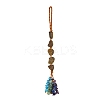 Nuggets Natural Tiger Eye Pendant Decorations HJEW-JM00992-04-1