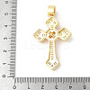 Brass Micro Pave Cubic Zirconia Cross Pendants ZIRC-I071-04G-04-3