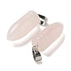 Natural Rose Quartz Pointed Pendants G-B127-18P-09-2