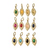 Ion Plating(IP) 304 Stainless Steel with Natural & Synthetic Gemstone Pendants STAS-G351-23G-1