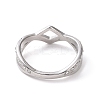 Crystal Rhinestone Wave Finger Ring RJEW-D120-15B-P-3