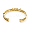 304 Stainless Steel Grid Braided Open Cuff Bangles for Women LS-BJEW-E100-02G-3