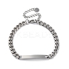 304 Stainless Steel Curb Chains Link ID Bracelets BJEW-K265-03P-4