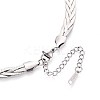 7MM 304 Stainless Steel Braided Herringbone Chain Necklaces NJEW-N058-19P-2