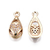 Brass Micro Pave Clear Cubic Zirconia Charms KK-S359-101-RS-2