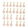 26Pcs Flat Round with Letter A~Z Alloy Enamel Pendant Decorations HJEW-JM02553-1