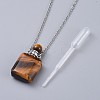 Natural Mixed Stone Perfume Bottle Pendant Necklaces NJEW-F266-02P-3