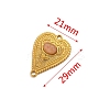 Stainless Steel Pave Dyed Sandy Brown Natural Agate Peach Heart Connector Charms PW-WG0EEB2-05-2