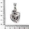 316L Stainless Steel Tibetan Style Rhinestone Pendants STAS-D096-01D-AS-3