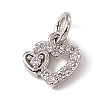 Brass Micro Pave Clear Cubic Zirconia Charms ZIRC-F132-97P-1