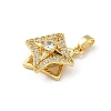 Rotatable Brass Micro Pave Clear Cubic Zirconia Pendants KK-F905-23G-03-2
