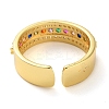 Rack Plating Brass Micro Pave Cubic Zirconia Open Cuff Rings RJEW-K266-04C-G-3