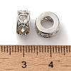 Hollow Heart Brass Micro Pave Cubic Zirconia European Beads KK-C072-09P-2