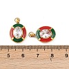 304 Stainless Steel with Clear Cubic Zirconia Enamel Pendants STAS-G364-02G-3