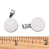 Non-Tarnish Flat Round with San Benito & Word 304 Stainless Steel Charms LS-STAS-I036-03C-3