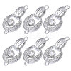  6Pcs Brass Fold Over Clasp with Crystal Rhinestone KK-CA0002-69B-1
