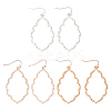 3 Pairs 3 Colors Alloy Dangle Earrings with Brass Pins EJEW-AN0004-44-1